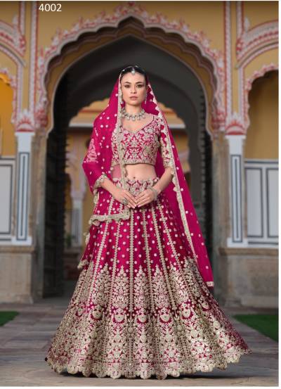 SENHORA SANGAM 4001 TO 4006 DESIGNER NET LEHENGA CHOLI WHOLESALER IN INDIA